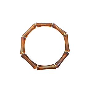 Vintage Tortoise Shell Brown Bamboo Bracelet